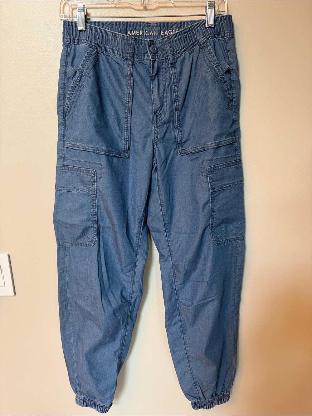 American Eagle Outfitters Men's Indigo Blue Cargo Joggers
